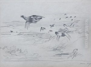 Grouse In Flight by George Edward Lodge