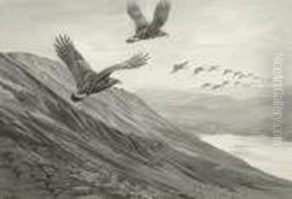 The Pursuit - Eagles And Geese - view 1
