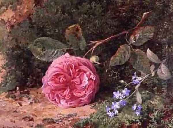 Pink Rose on a Mossy Bank, 1875 - view 1