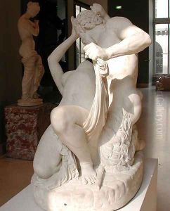 Satyre et Bacchante [detail #5] (Satyr and Bacchante) by James Pradier