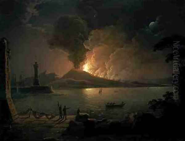 A View of Mount Vesuvius Erupting - view 1