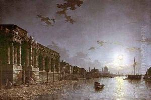 A View of the Thames by Abraham Pether