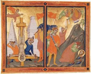 Marlay Cutting IT.83 Martyrdoms of SS. Peter and Paul, by the workshop of Pacino di Buonaguida by Buonaguida Pacino di