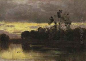 Sunset on the Lake by Ernest Parton