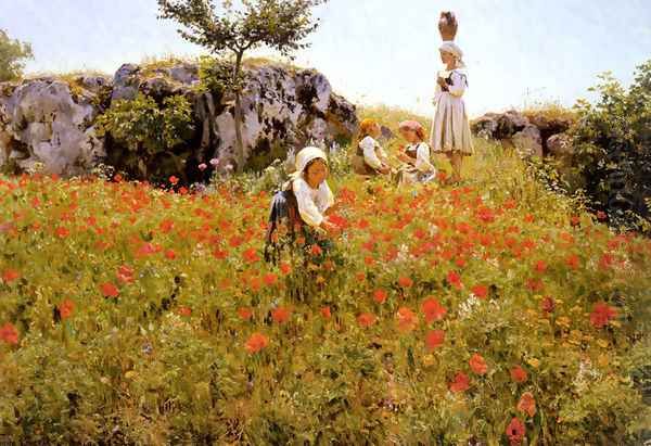 Picking Poppies, Sora by Viggo Christian Frederick Pedersen