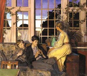 Enjoying the sunset by Viggo Christian Frederick Pedersen