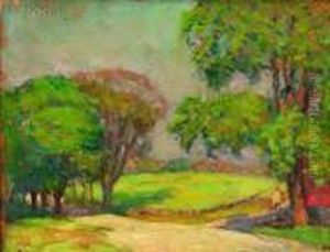 Trees, Road, And Single Figure Trees, Road, And Single Figure