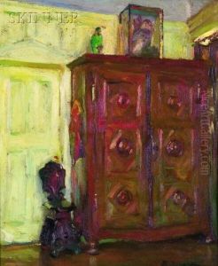 Room Interior With Armoire by Robert Henry Logan