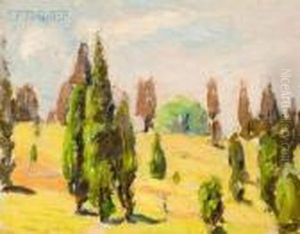 Two Views: Poplar Trees by Robert Henry Logan