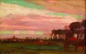 Field And Distant Trees by Robert Henry Logan