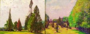 Rural Landscapes With Fields And Cypress