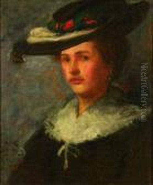 Portrait Of A Woman With Hat - view 1