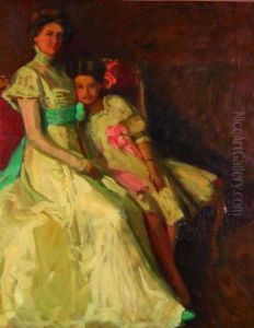 Mother And Daughter In White by Robert Henry Logan