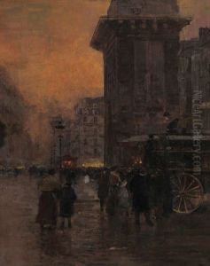 Porte Saint-martin Le Soir by Luigi Loir