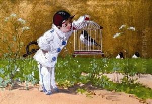 Pierrot Et L'oiseau En Cage. by Luigi Loir