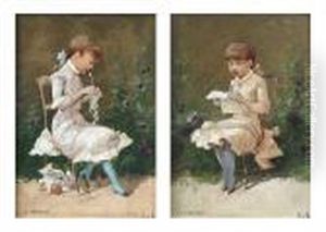 La Lectureet Le Crochet by Luigi Loir