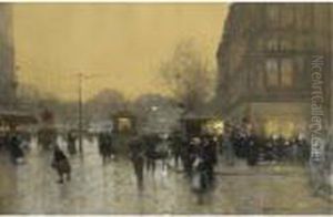 Une Place A Paris by Luigi Loir
