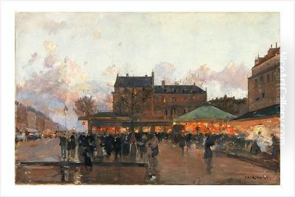 Manege Sur Les Grands Boulevard A La Tombee Du Jour - view 1