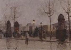 Vue De Paris La Nuit by Luigi Loir