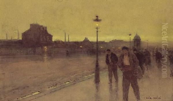 Paris, Les Flaneurs Au Crepuscule - view 1