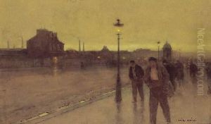 Paris, Les Flaneurs Au Crepuscule by Luigi Loir