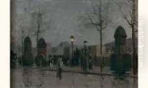 Vue De Paris La Nuit by Luigi Loir