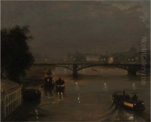 A Night On The Seine by Luigi Loir