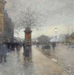 Scene De Rue, Paris by Luigi Loir