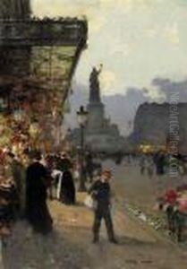 La Place De La Republique, Paris by Luigi Loir