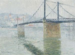 Le Pont Suspendu De Triel Sur Seine by Gustave Loiseau