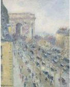 L'arc De Triomphe Et L'avenue De Friedland by Gustave Loiseau