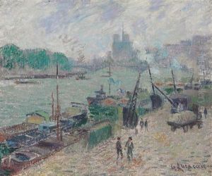 Port Of Henri Iv by Gustave Loiseau