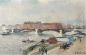 Les Docks, Le Pont De Boieldieu, Rouen by Gustave Loiseau