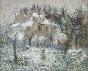 Maisons A Pontoise Sous La Neige by Gustave Loiseau