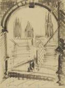 Rouen, La Cathedrale Vue D'une Arcade, 7bre 1929