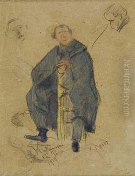 Portrait De Filippo Colarossi (sculpteur Italien), Novembre 1919 Paris - view 1