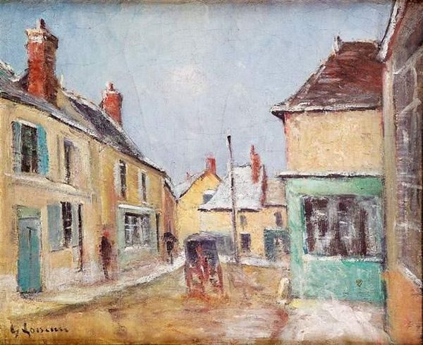 Rue De Village Avec Charrette - view 1