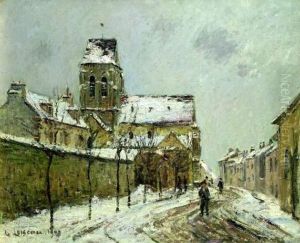 L'eglise De Saint-ouen-l'aumone Sous La Neige by Gustave Loiseau