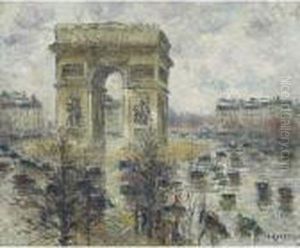 La Place De L'etoile, Paris, Temps Pluvieux by Gustave Loiseau