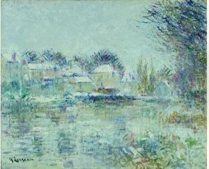 Le Loing A Moret, Effet De Neige Le Loing A Moret, Effet De Neige