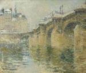 Vue Du Pont-neuf Sous La Neige by Gustave Loiseau