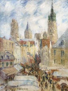La Rue De L'epicerie A Rouen, Jour De Marche