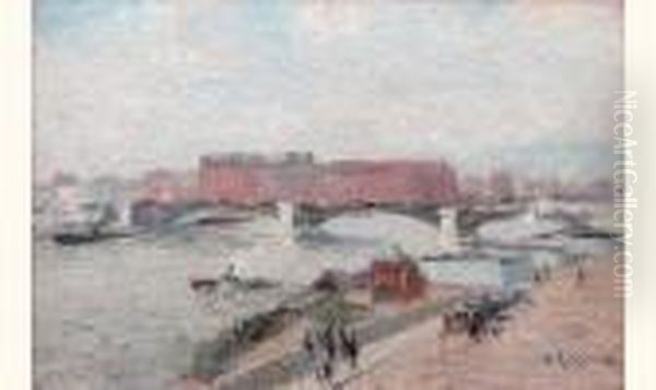 Vapeurs Sur La Seine Au Pont Boildieu A Rouen - view 1