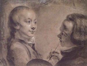 Self-Portrait with Robert West 1758 by Rev. Matthew William Peters
