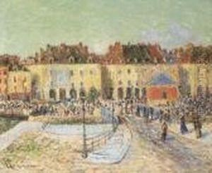 Le Pont De La Poissonnerie, Dieppe by Gustave Loiseau