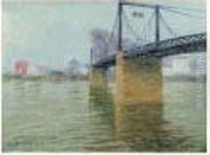 Le Pont Suspendu A Triel by Gustave Loiseau