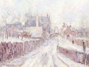 Le Village Enneigee. by Gustave Loiseau