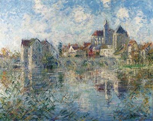 Moret-sur-loing, Le Pont Et L'glise - view 1