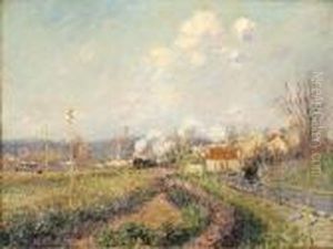 Paysage Saint-ouen-l'aumne (landscape At Saint-ouen-l'aumne) by Gustave Loiseau