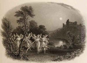 The Dance of the Fairies, engraved by F.C. Lewis, illustration from The Pilgrims of the Rhine published 1840 by Edmund Thomas Parris